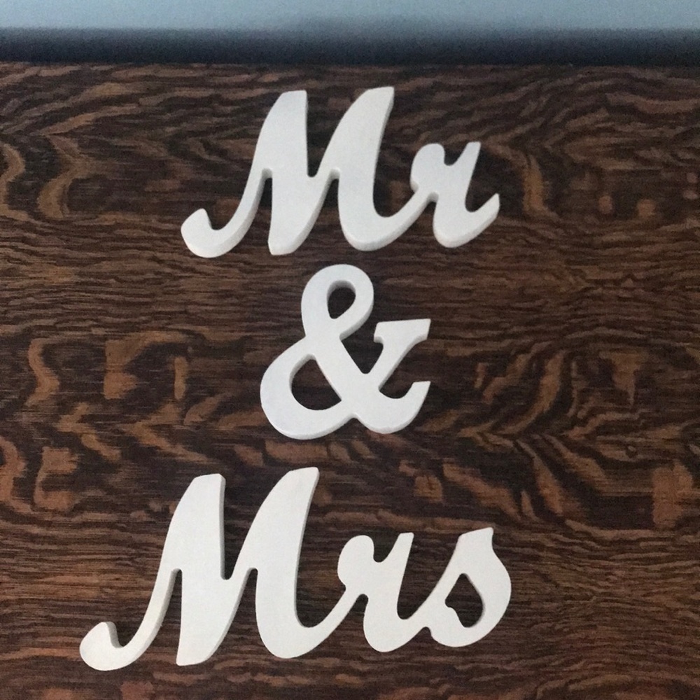 Wooden Mr and Mrs sign